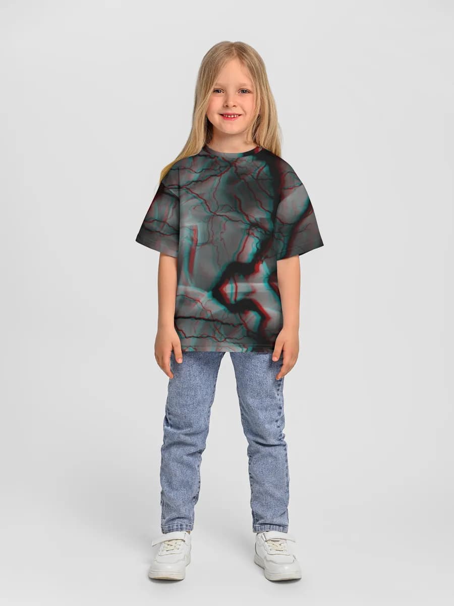Girls' oversized cotton T-shirt