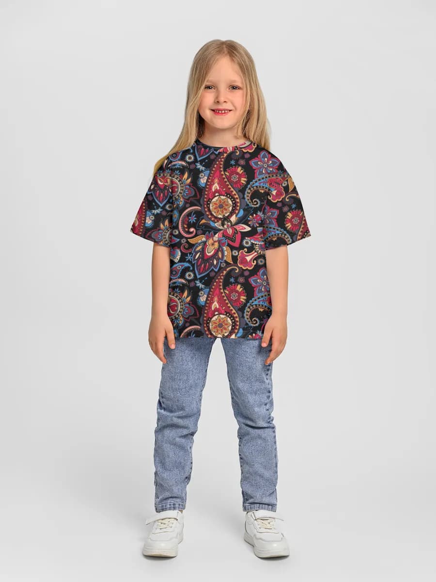 女の子 ビッグシルエット コットンTシャツ