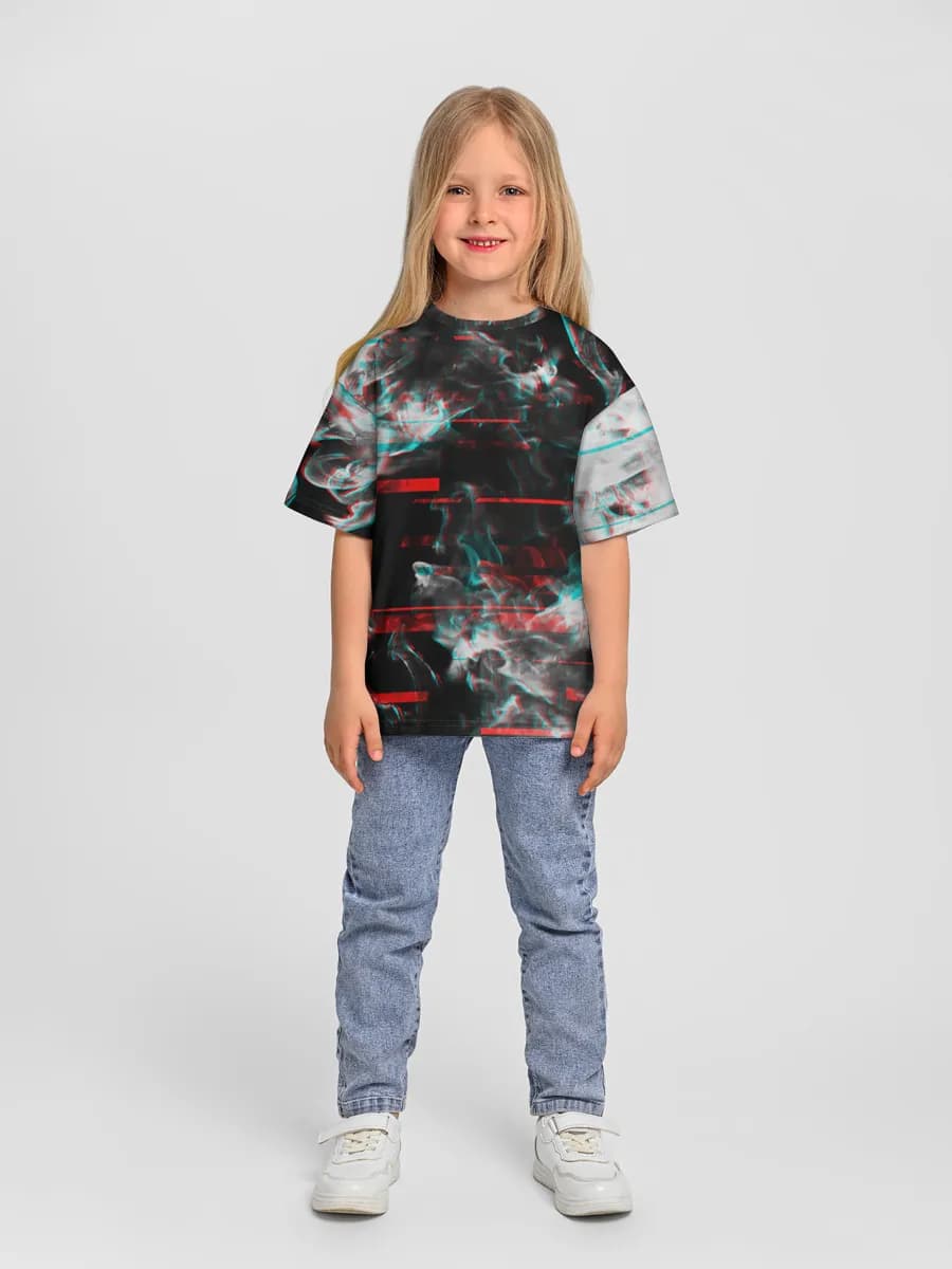 Girls' oversized cotton T-shirt