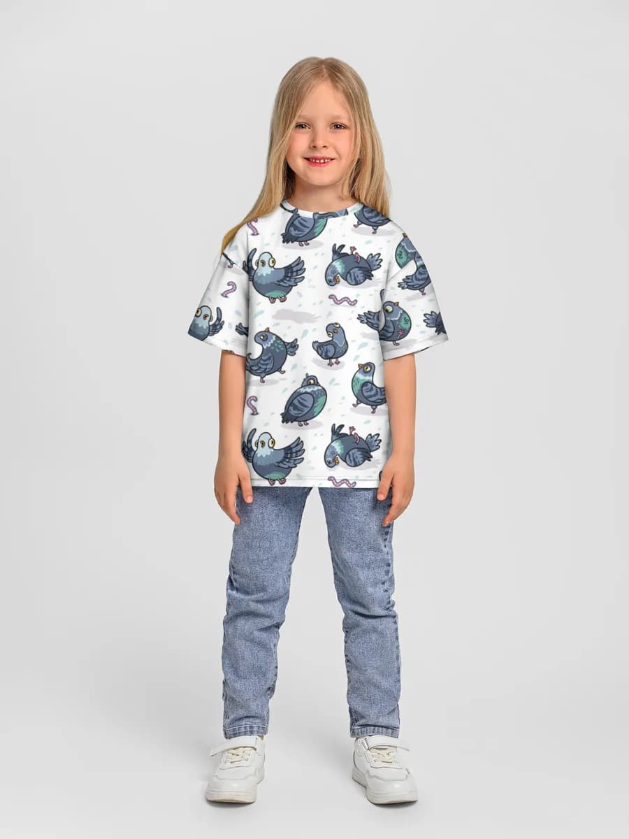 Girls' oversized cotton T-shirt