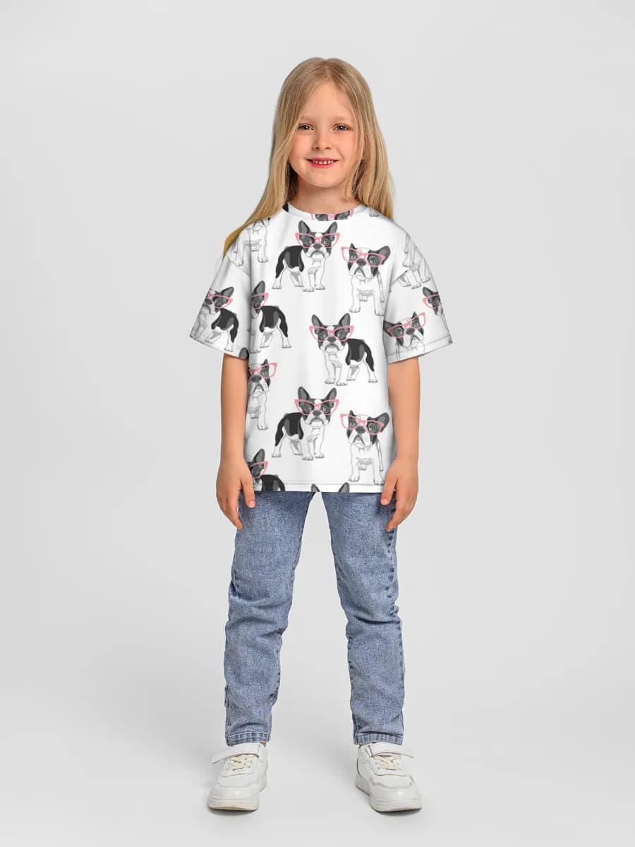 Girls' oversized cotton T-shirt