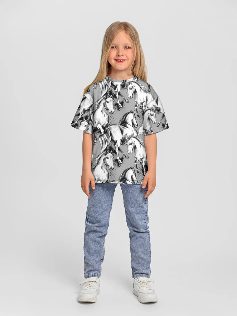 Oversized Baumwoll-T-Shirt Mädchen