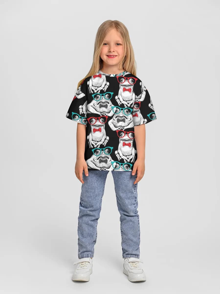 Girls' oversized cotton T-shirt