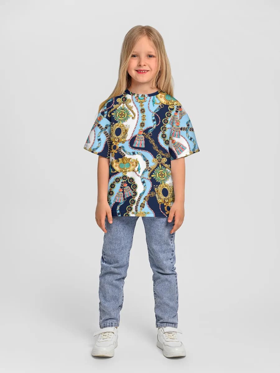 Girls' oversized cotton T-shirt