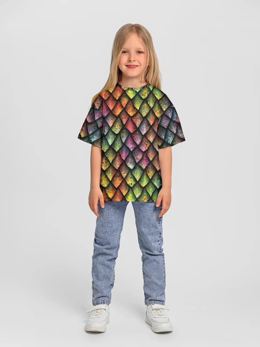 Girls' oversized cotton T-shirt