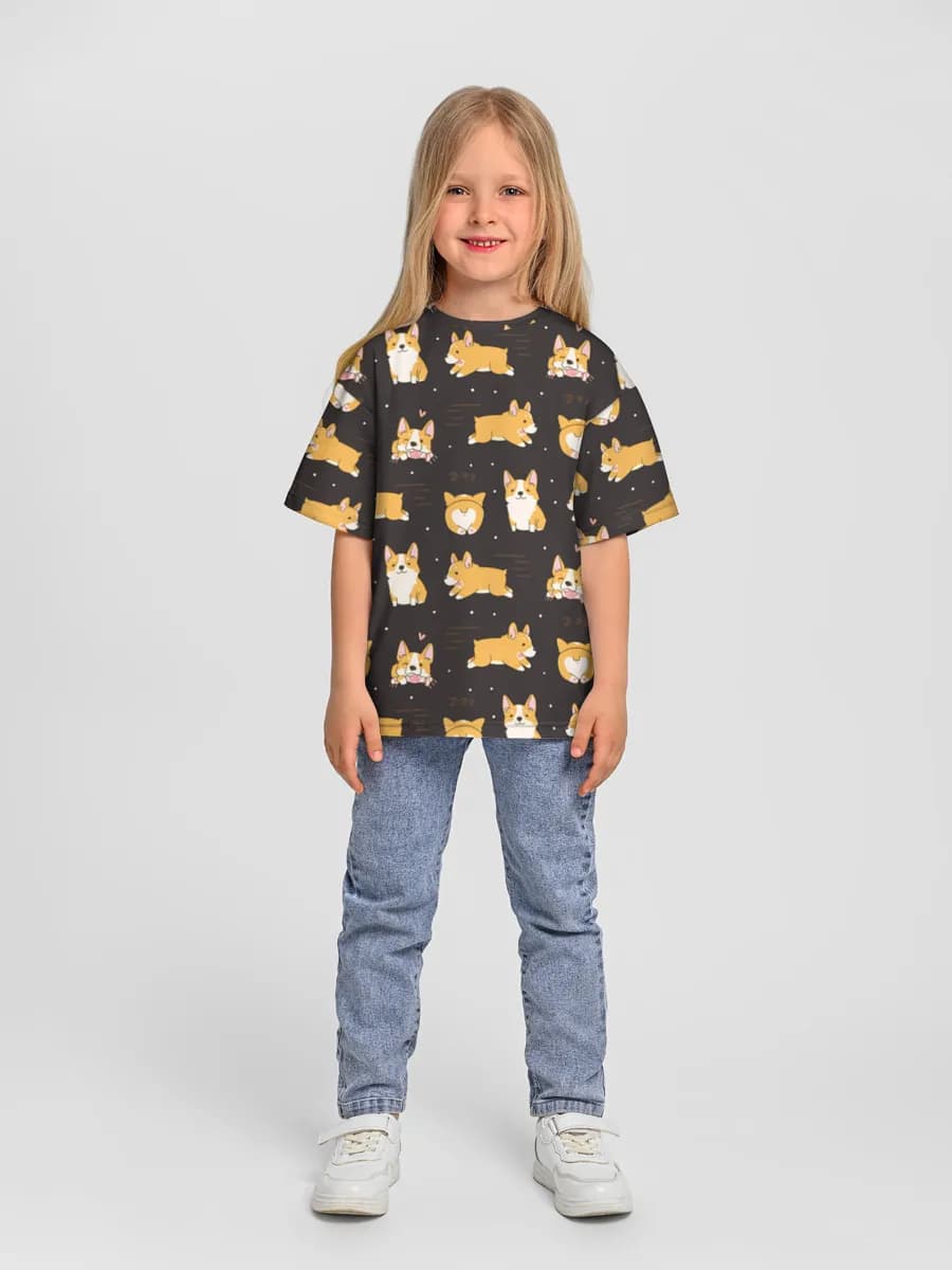 Girls' oversized cotton T-shirt