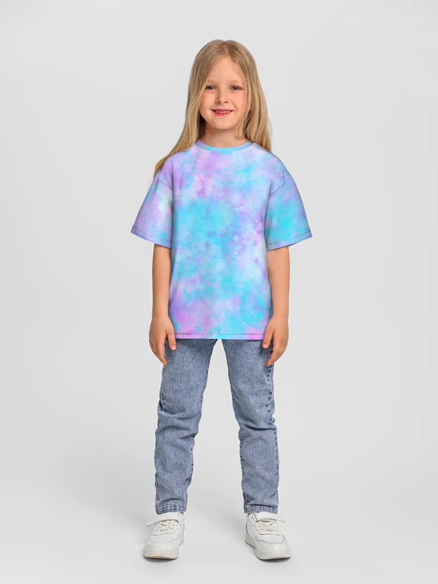 Girls' oversized cotton T-shirt