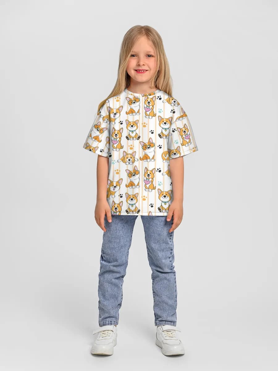 Girls' oversized cotton T-shirt