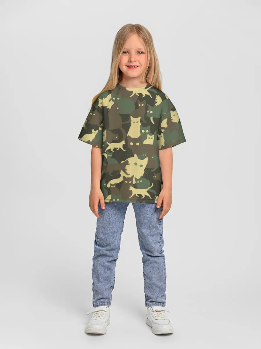 Girls' oversized cotton T-shirt