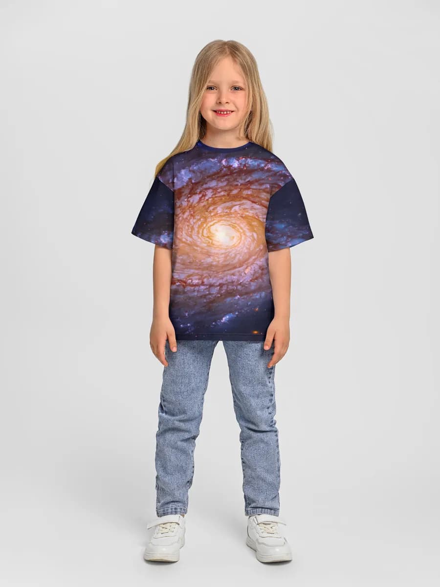 Girls' oversized cotton T-shirt