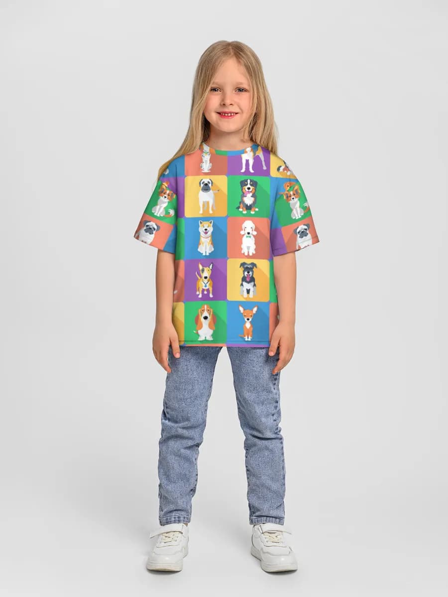 Girls' oversized cotton T-shirt