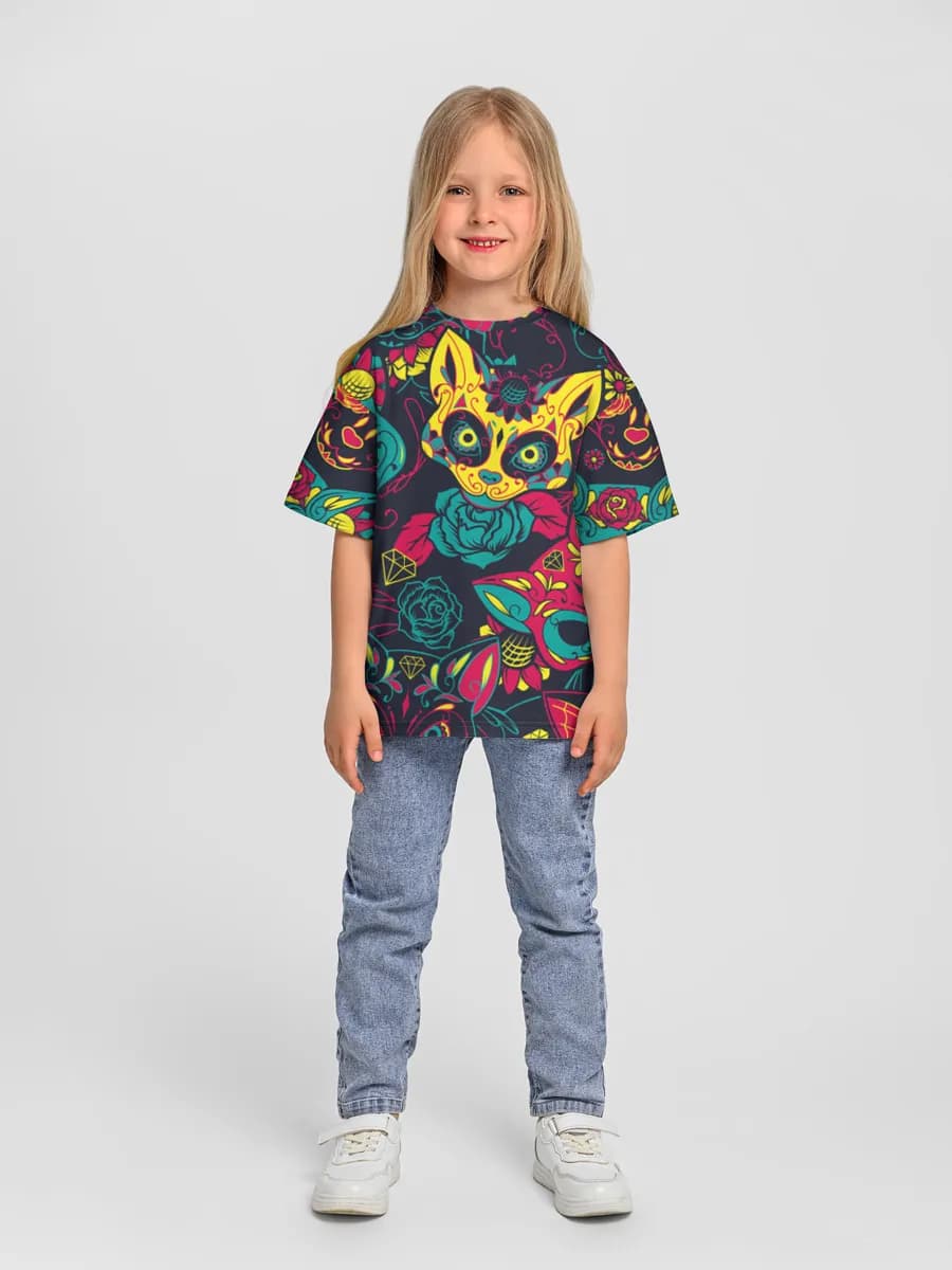 女の子 ビッグシルエット コットンTシャツ