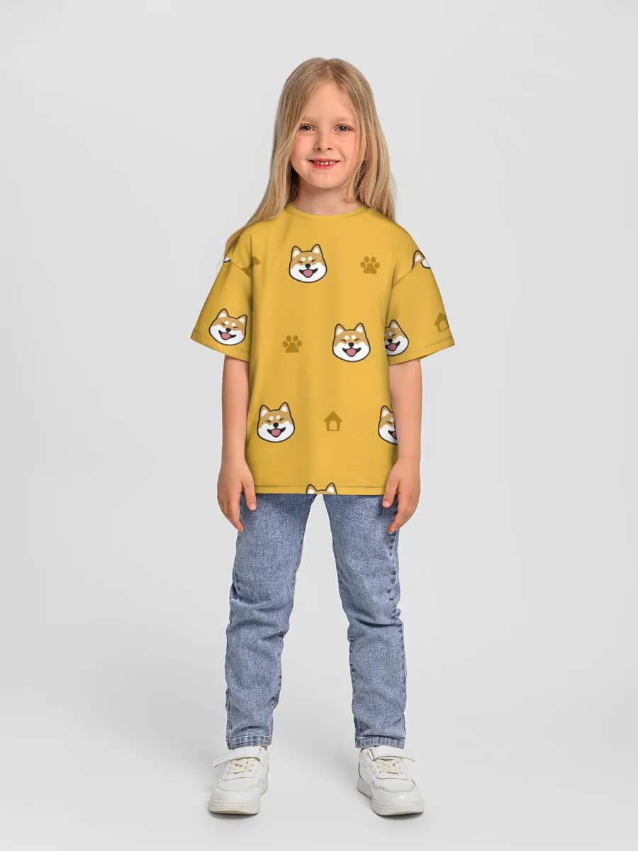 Girls' oversized cotton T-shirt