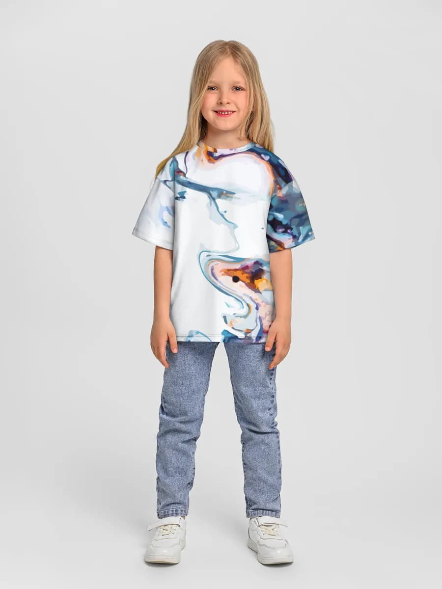 Girls' oversized cotton T-shirt