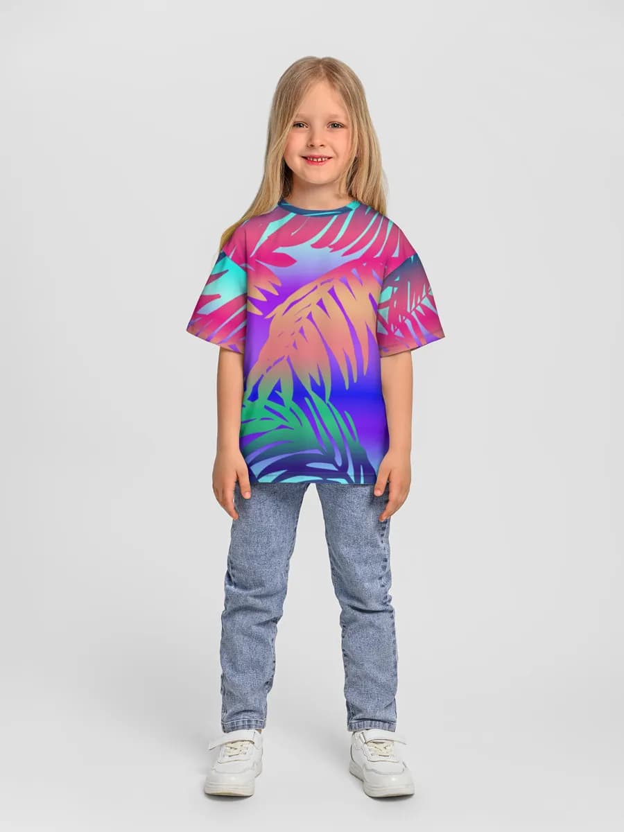 Girls' oversized cotton T-shirt