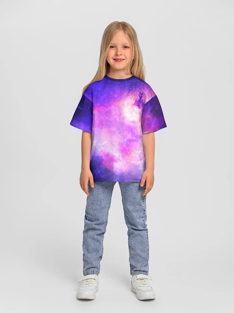 Girls' oversized cotton T-shirt