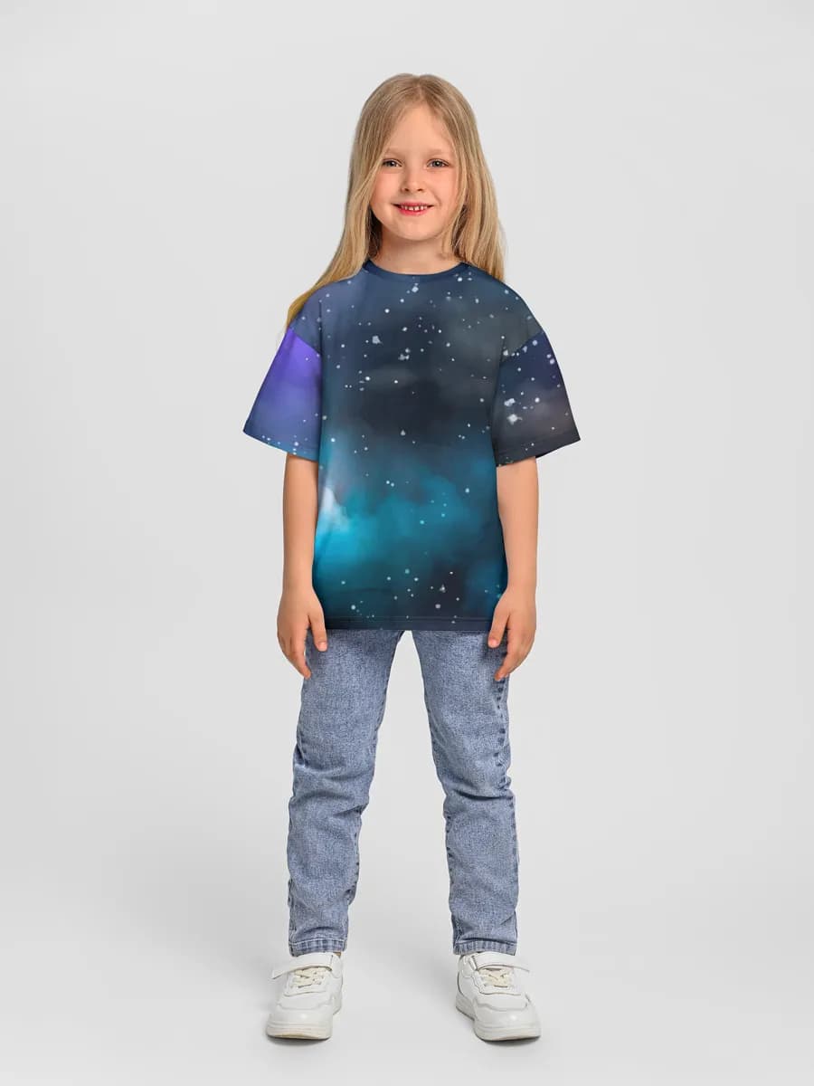 Girls' oversized cotton T-shirt