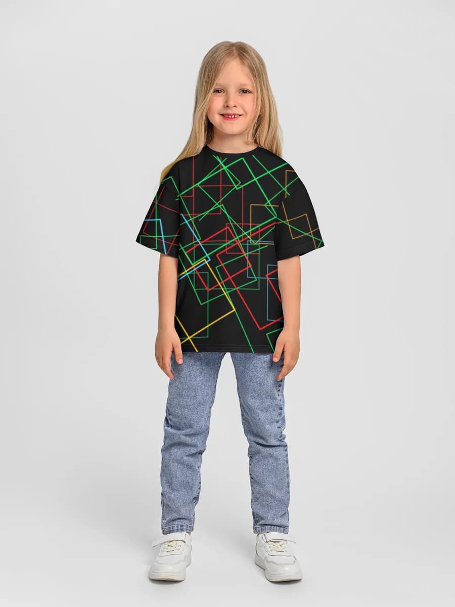 Girls' oversized cotton T-shirt