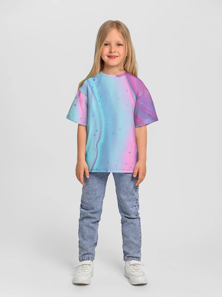 Girls' oversized cotton T-shirt