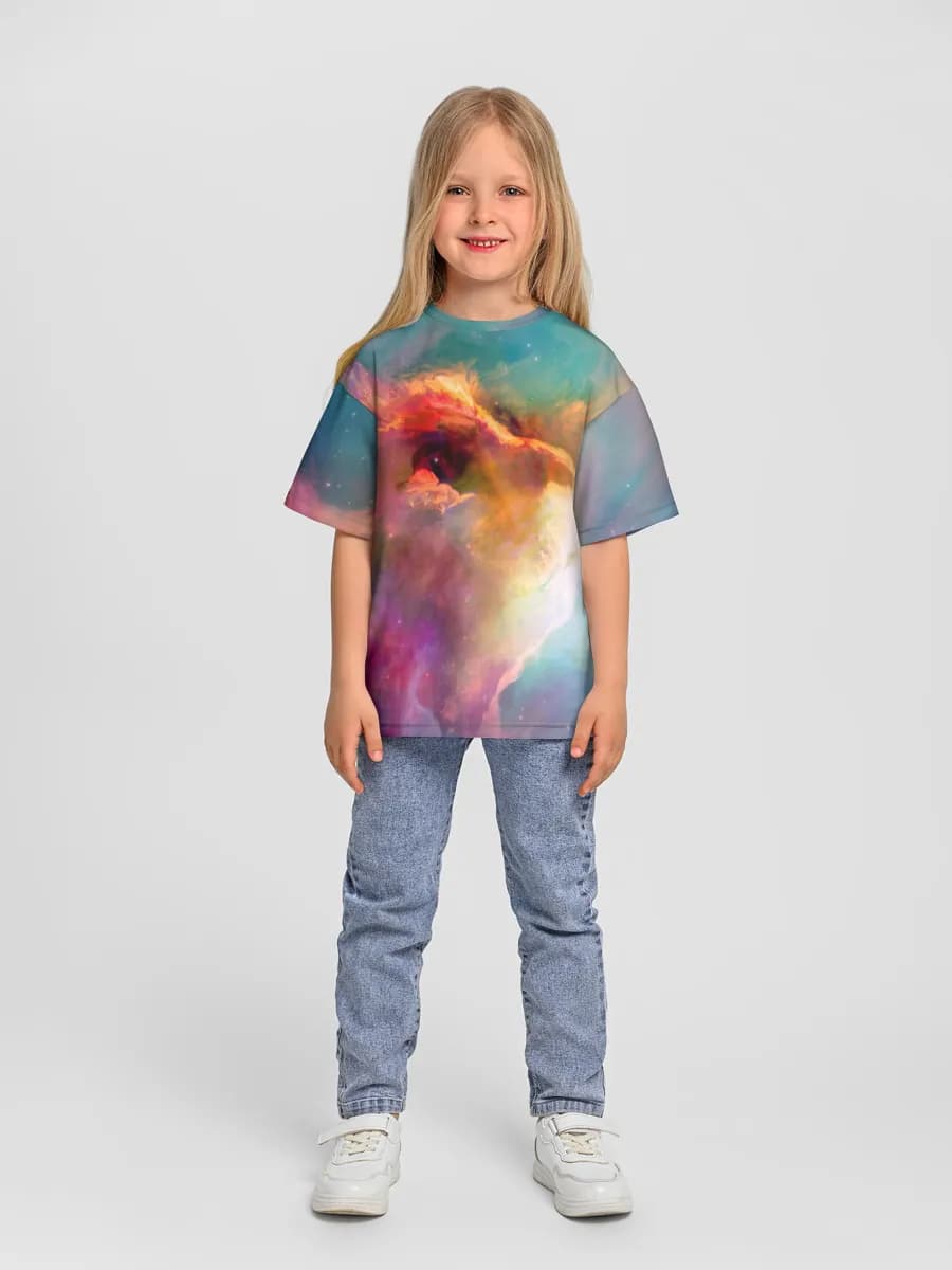 Girls' oversized cotton T-shirt