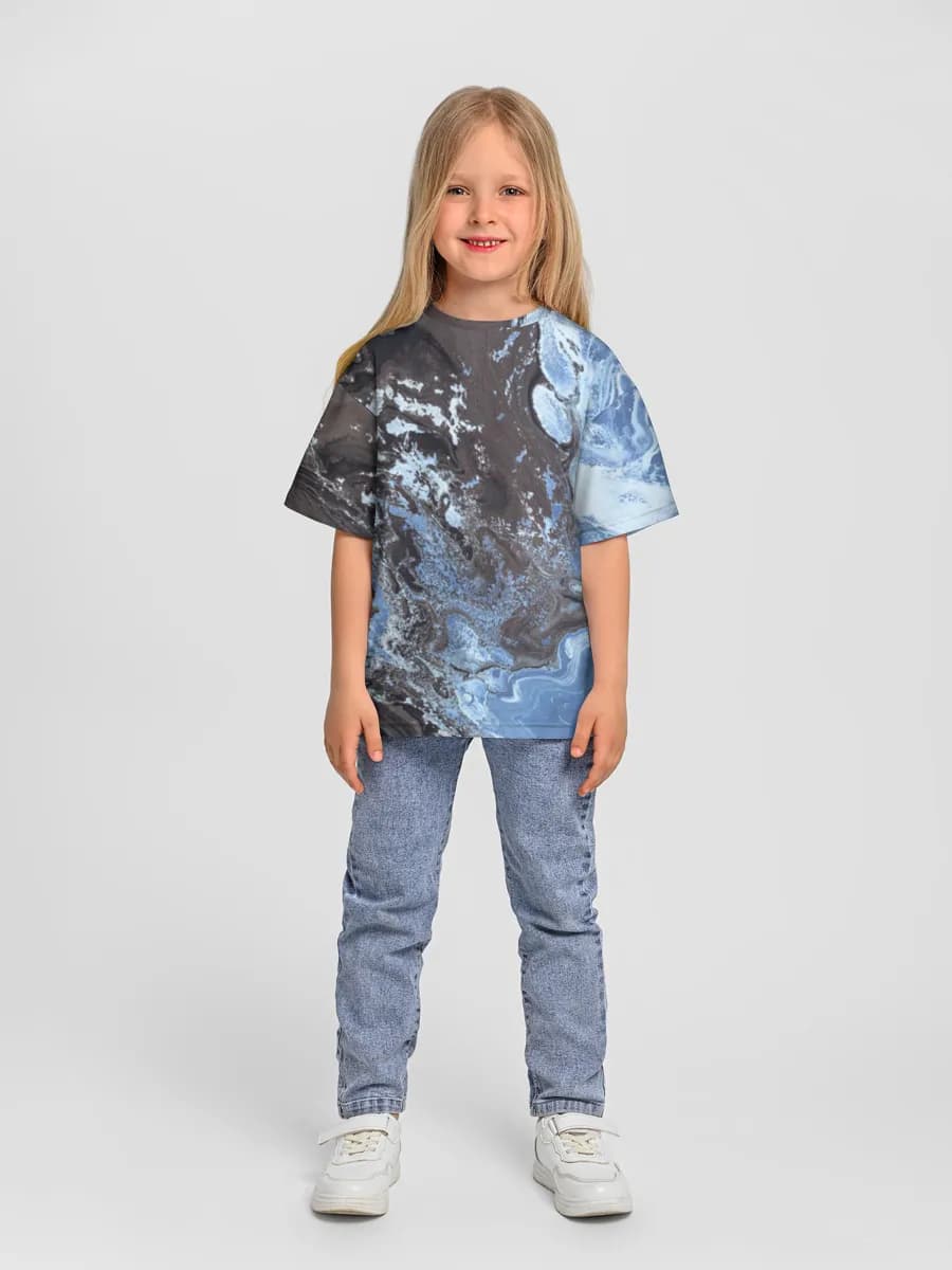 Girls' oversized cotton T-shirt