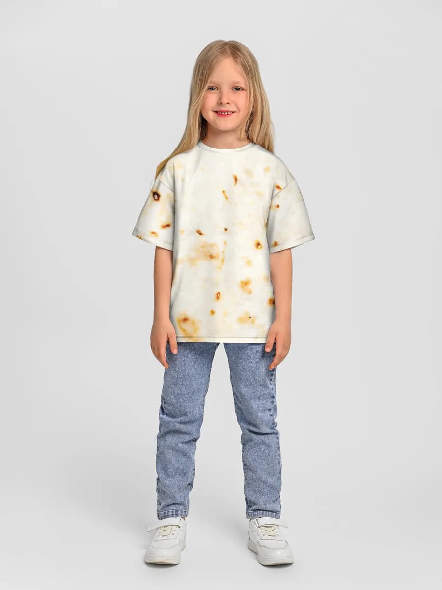 Girls' oversized cotton T-shirt