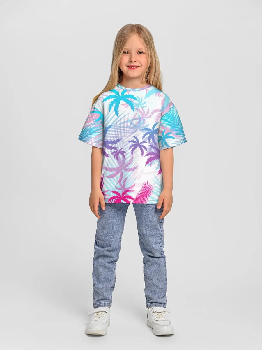女の子 ビッグシルエット コットンTシャツ