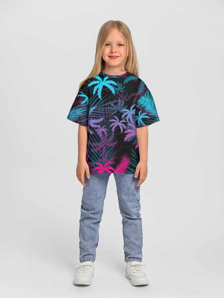 Girls' oversized cotton T-shirt