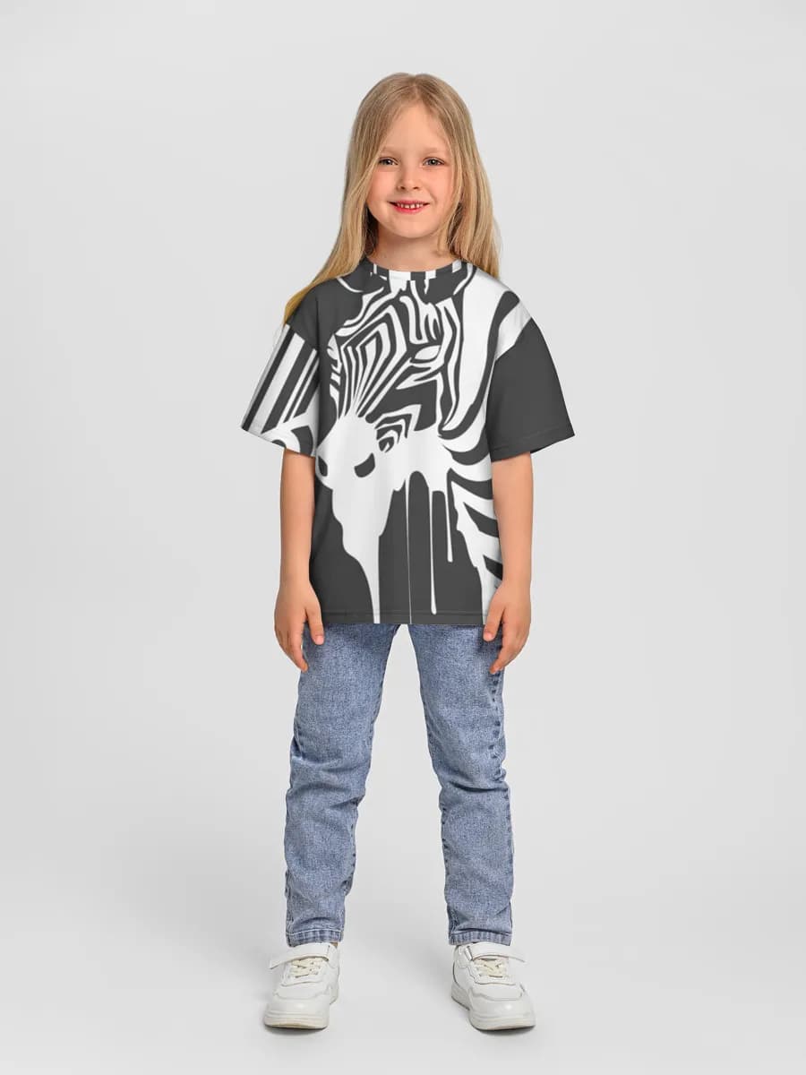 Girls' oversized cotton T-shirt