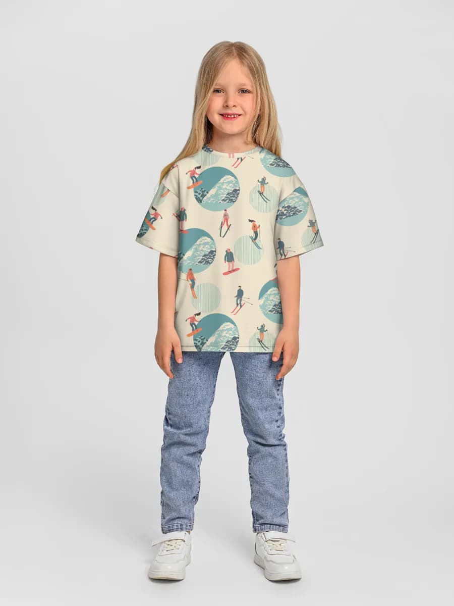 女の子 ビッグシルエット コットンTシャツ