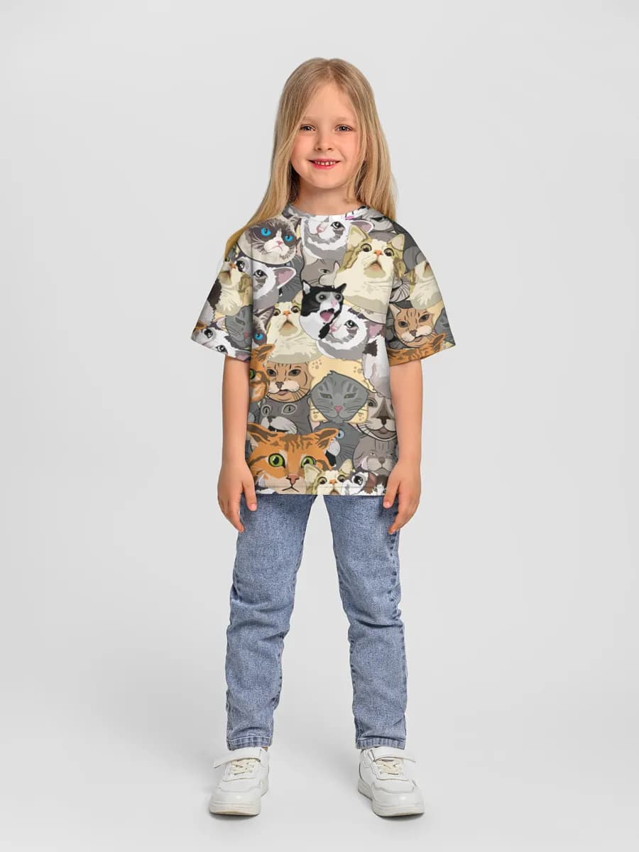 Girls' oversized cotton T-shirt