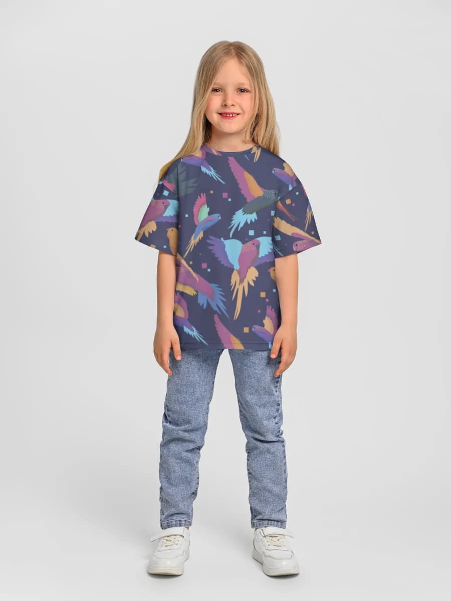 Girls' oversized cotton T-shirt