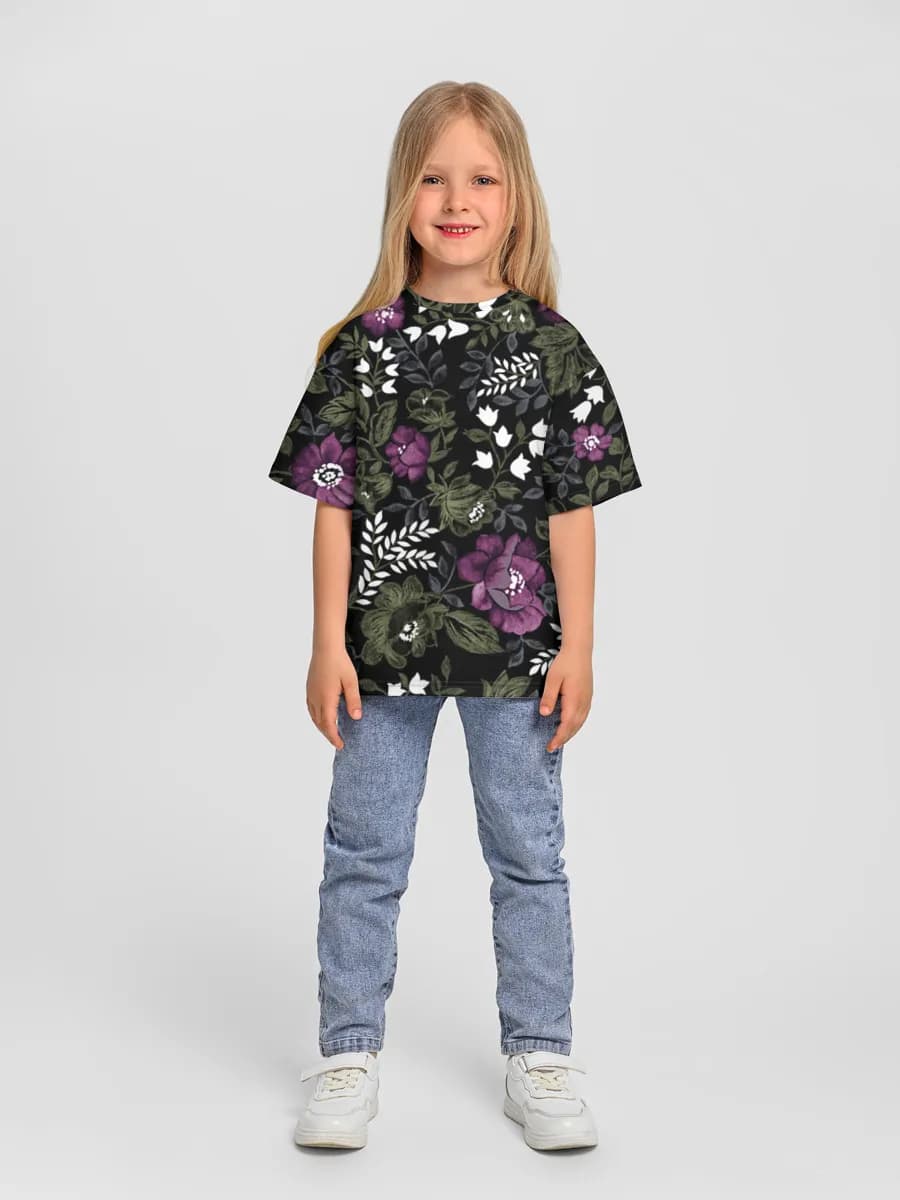 Girls' oversized cotton T-shirt