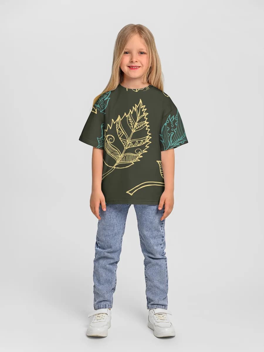 Girls' oversized cotton T-shirt