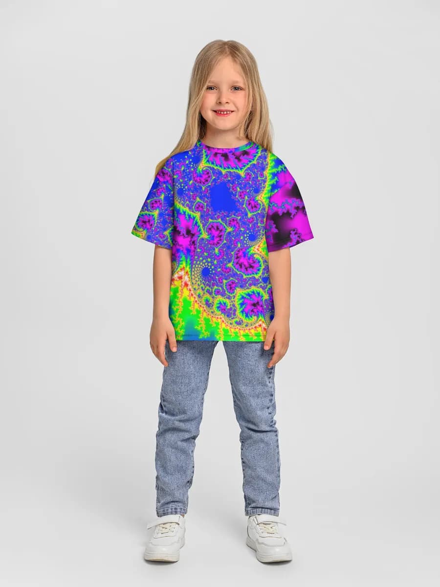Girls' oversized cotton T-shirt