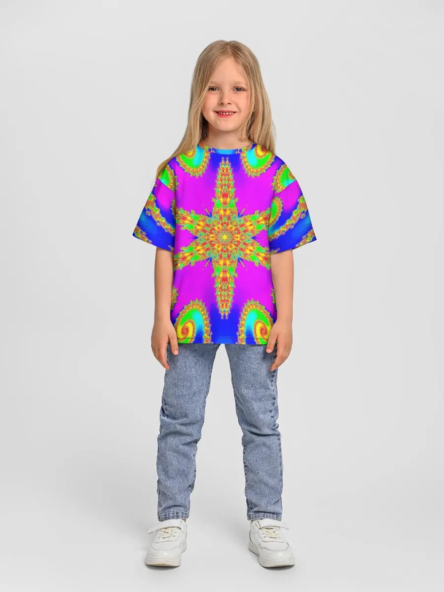 Girls' oversized cotton T-shirt