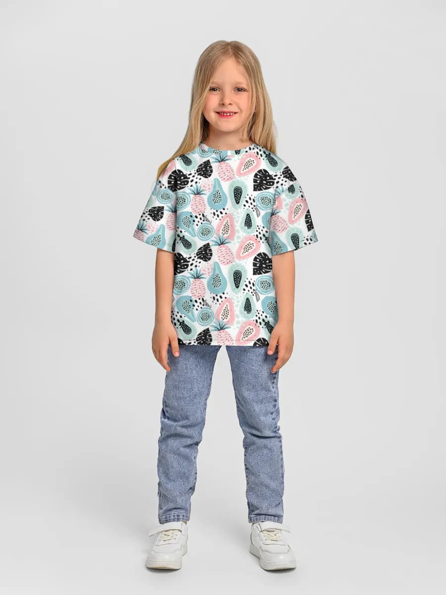 Girls' oversized cotton T-shirt