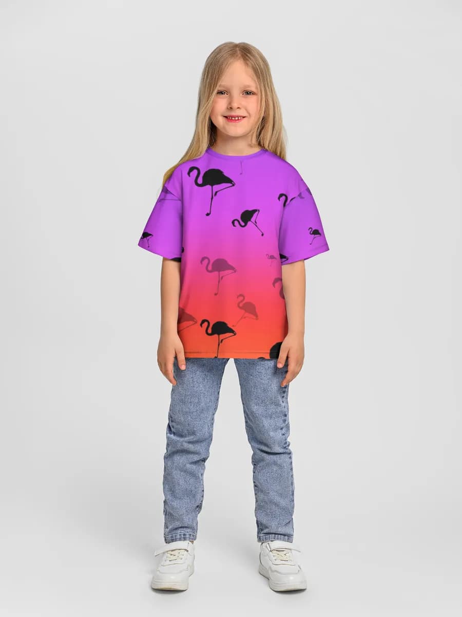 Girls' oversized cotton T-shirt