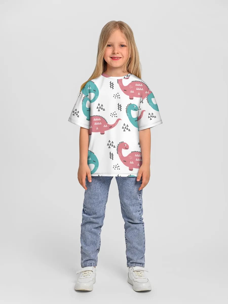 Girls' oversized cotton T-shirt
