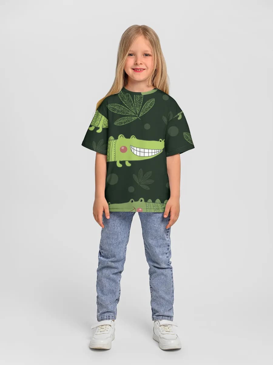 Girls' oversized cotton T-shirt