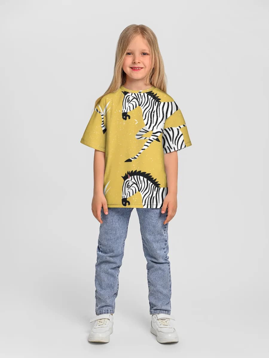 Girls' oversized cotton T-shirt