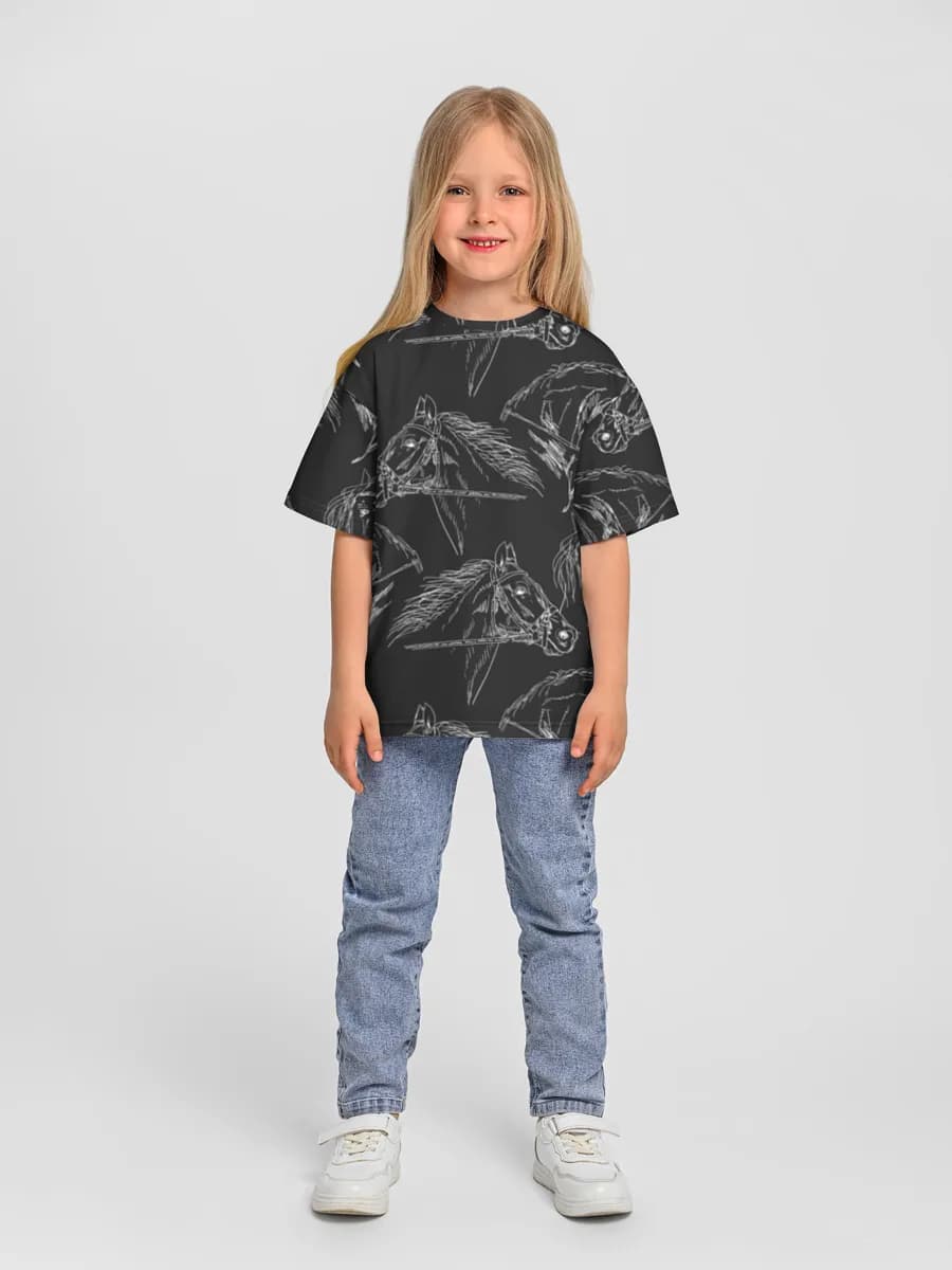 Girls' oversized cotton T-shirt