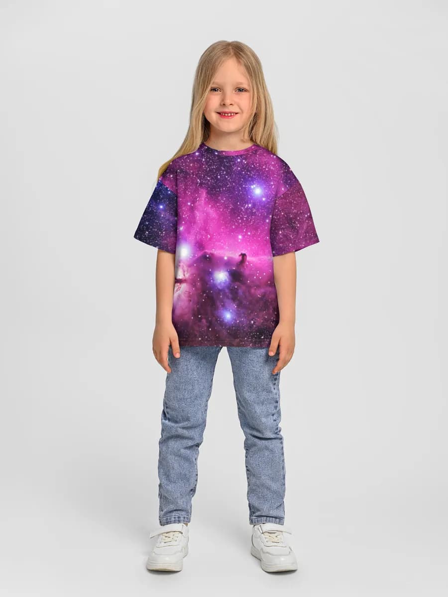 Girls' oversized cotton T-shirt