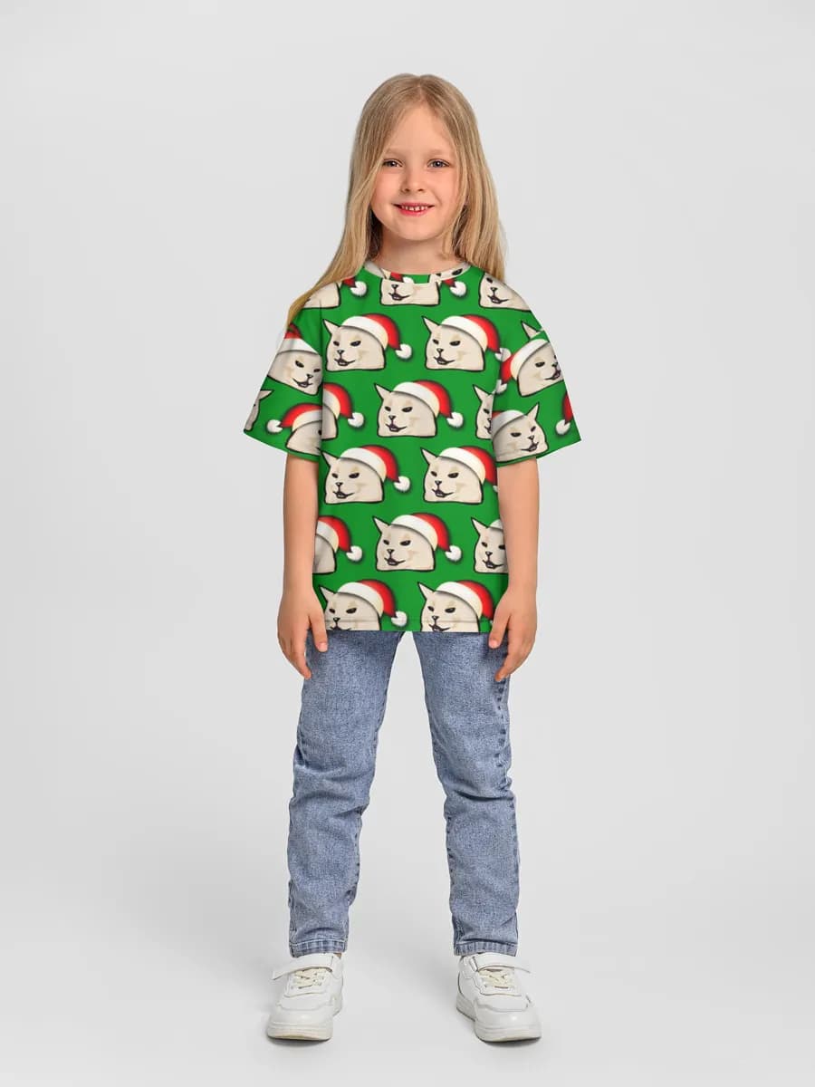 Girls' oversized cotton T-shirt