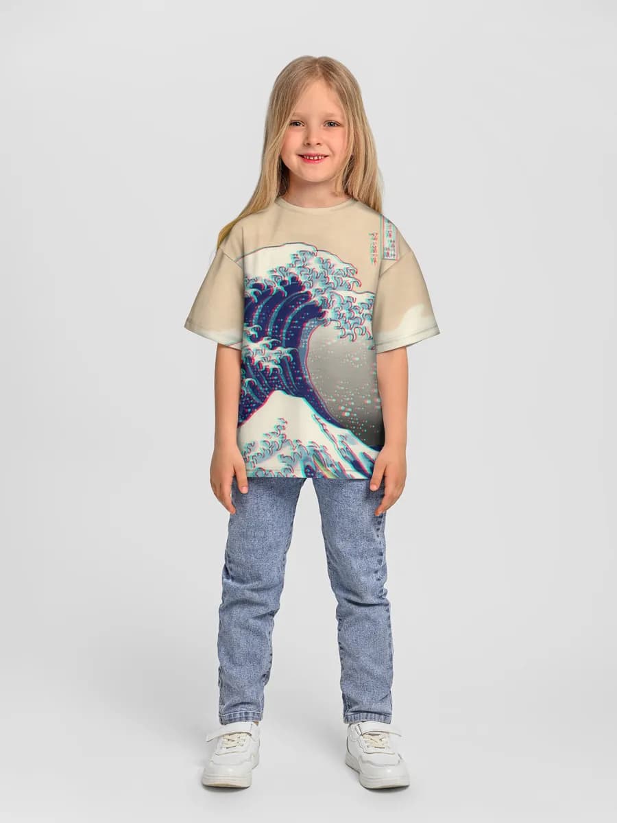 Oversized Baumwoll-T-Shirt Mädchen