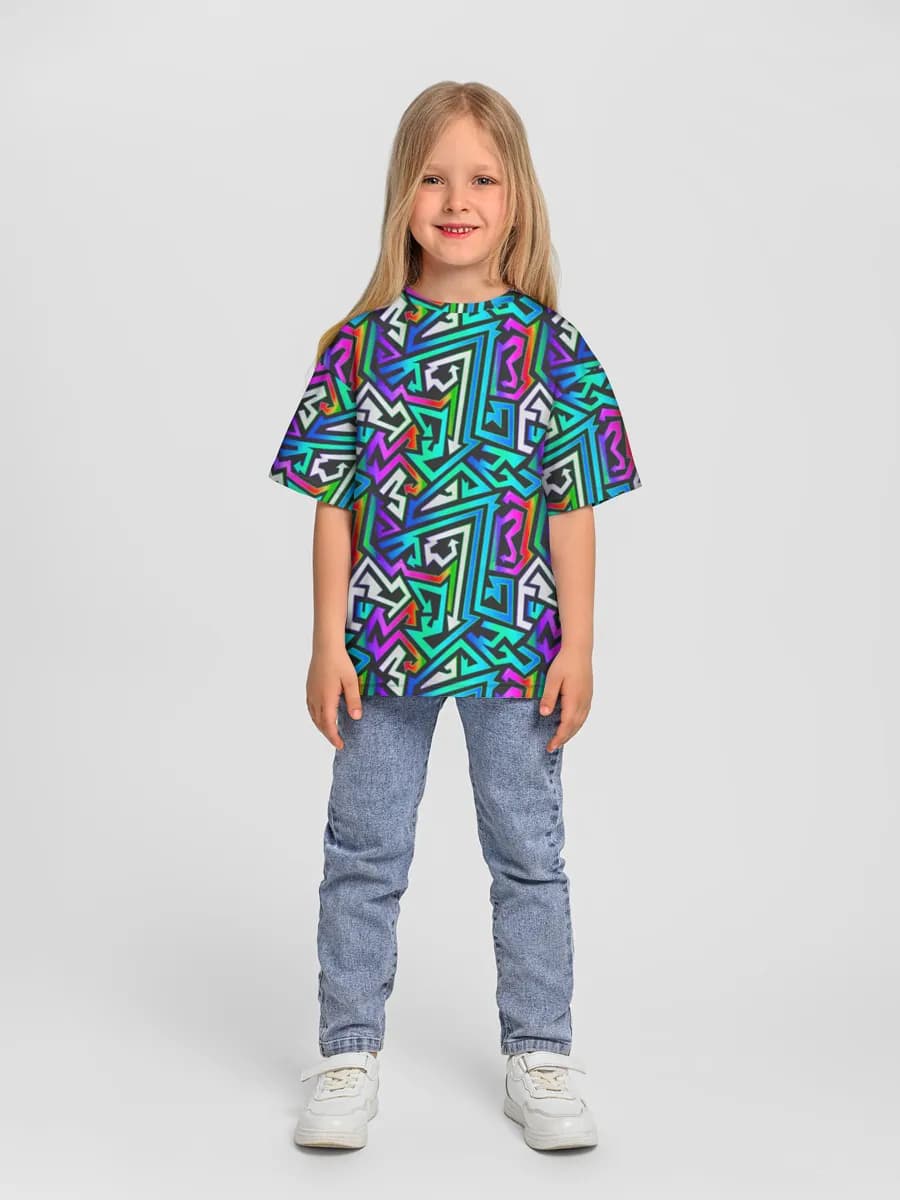 Girls' oversized cotton T-shirt