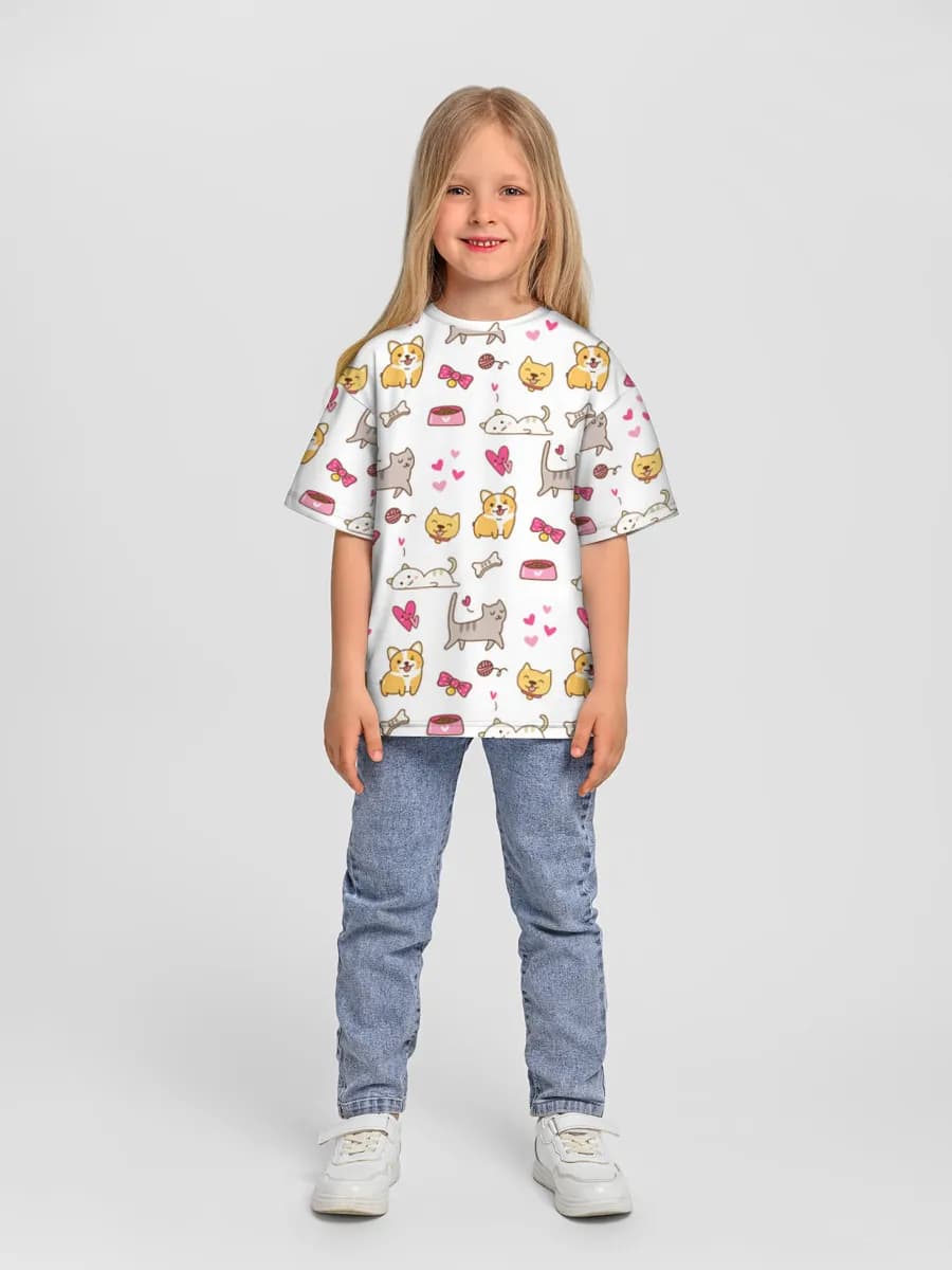 Camiseta Oversize de Algodón Niña