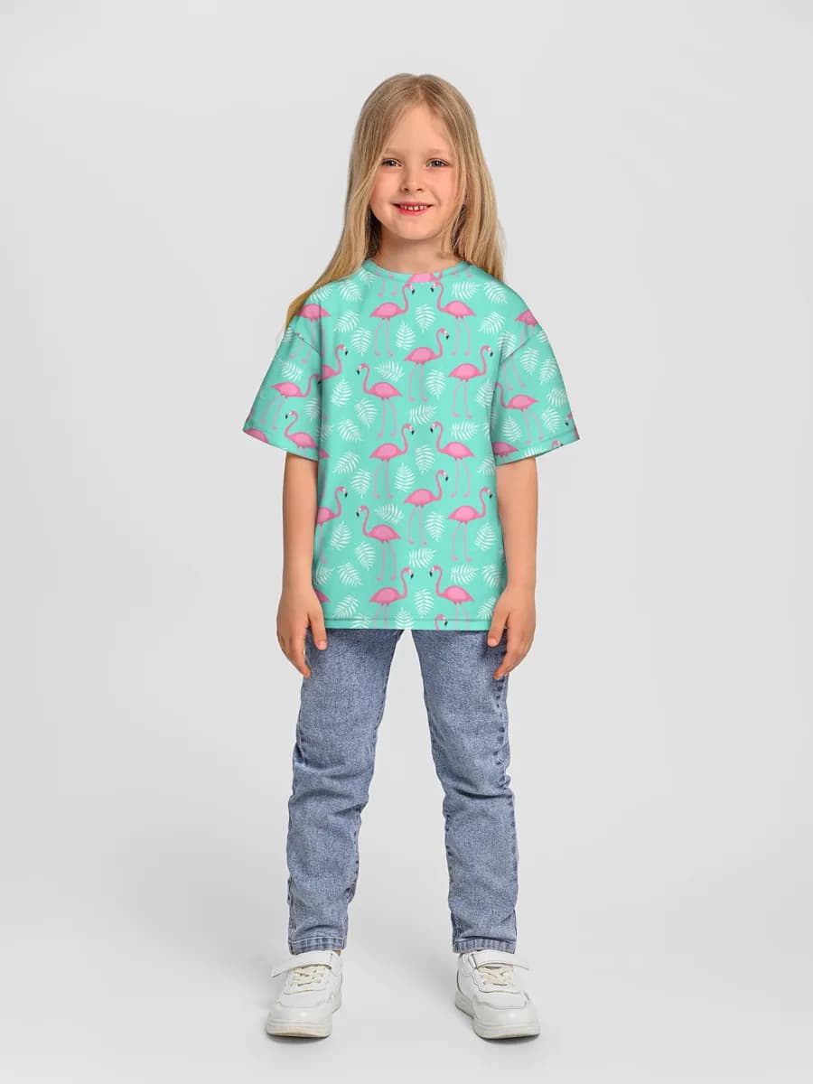 Girls' oversized cotton T-shirt