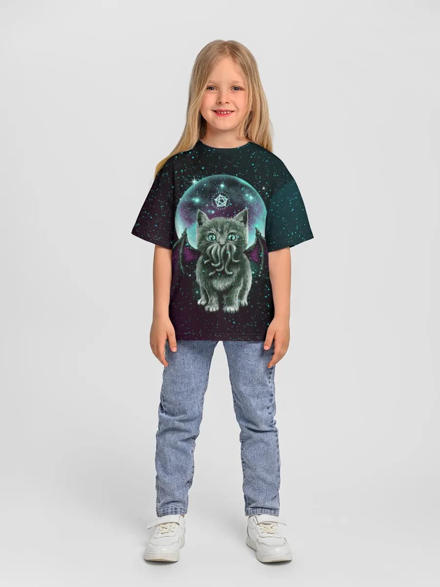 Girls' oversized cotton T-shirt