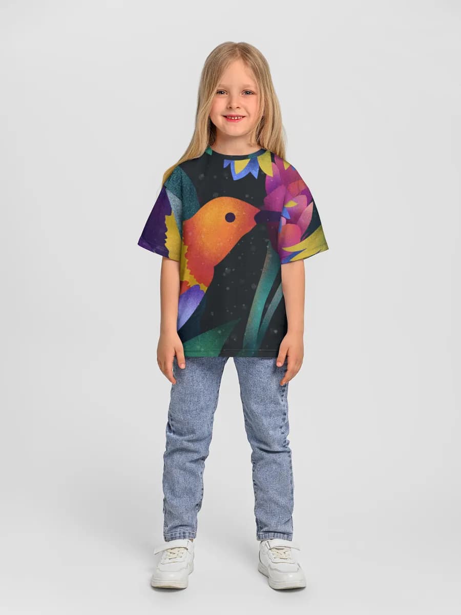 Girls' oversized cotton T-shirt